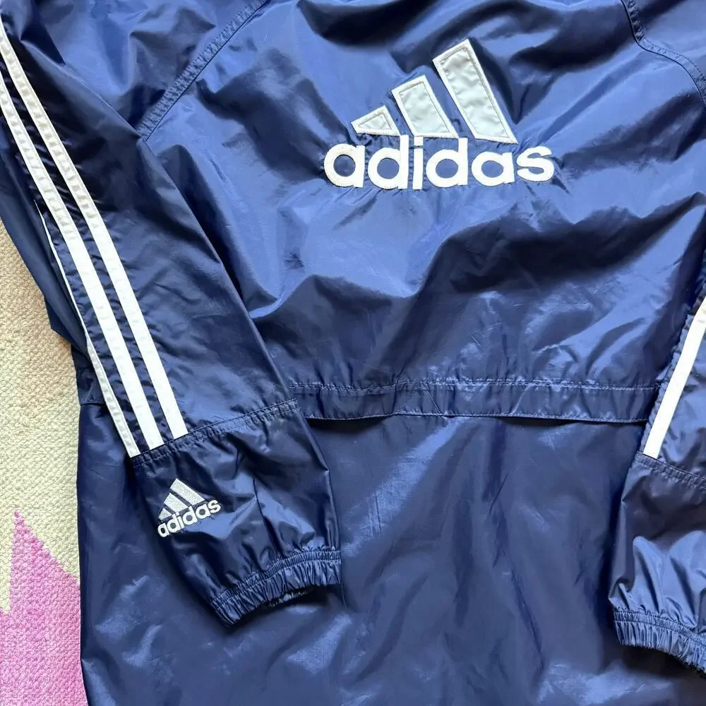 VTG 90s Adidas Navy Windbreaker Unisex Size Small